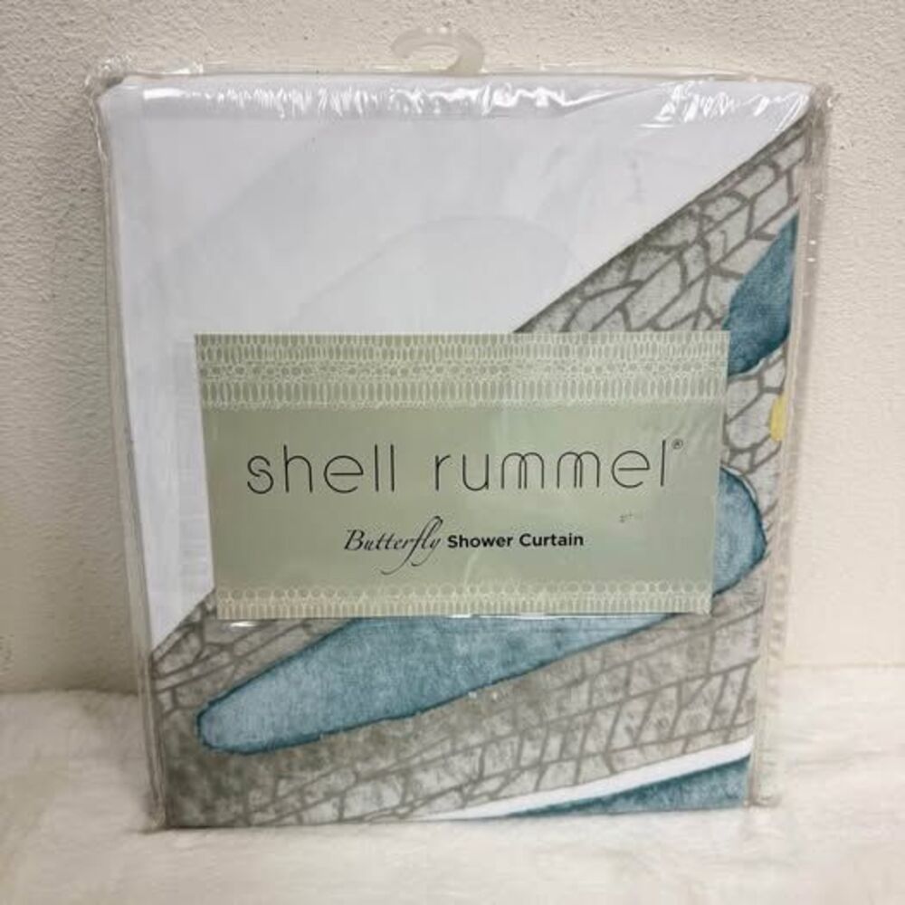 Butterfly Shower Curtain Shell Rummel - Picture 2 of 3